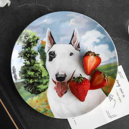 Bull Terrier Custom Household Pet Ceramic Plate