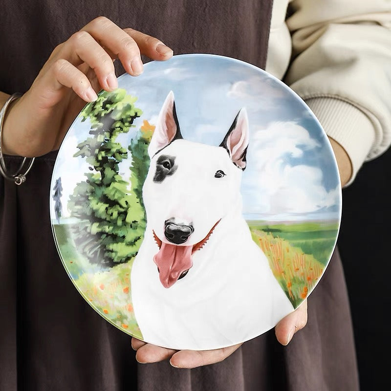 Bull Terrier Custom Household Pet Ceramic Plate