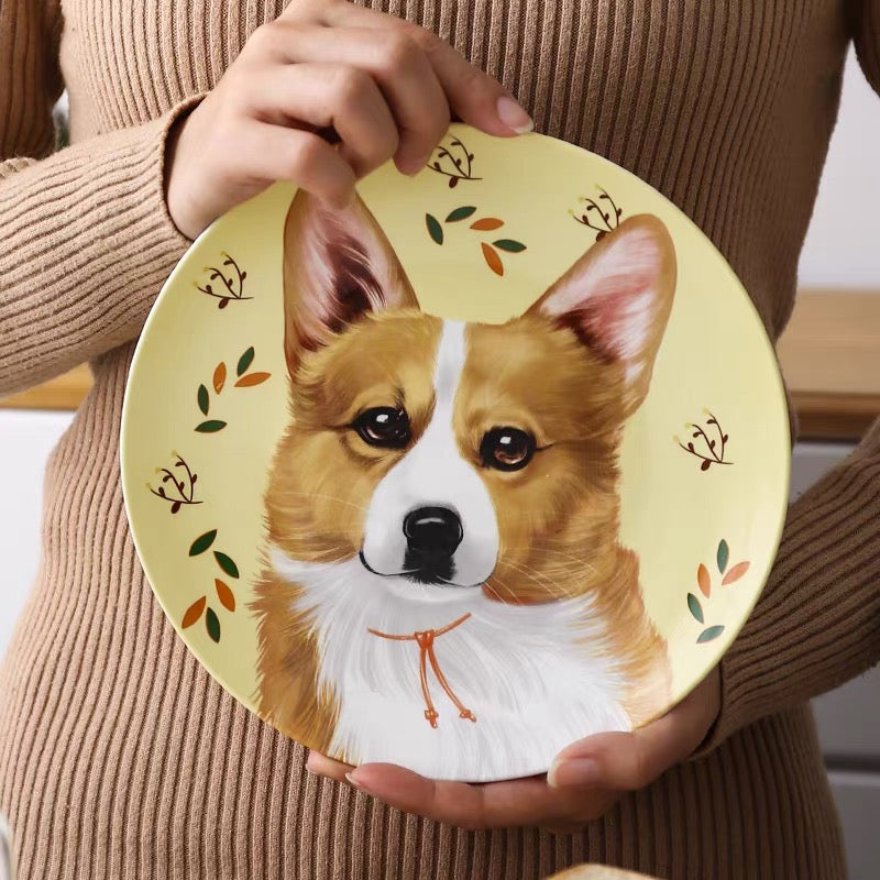 Corgi Custom Household Pet Ceramic Plate