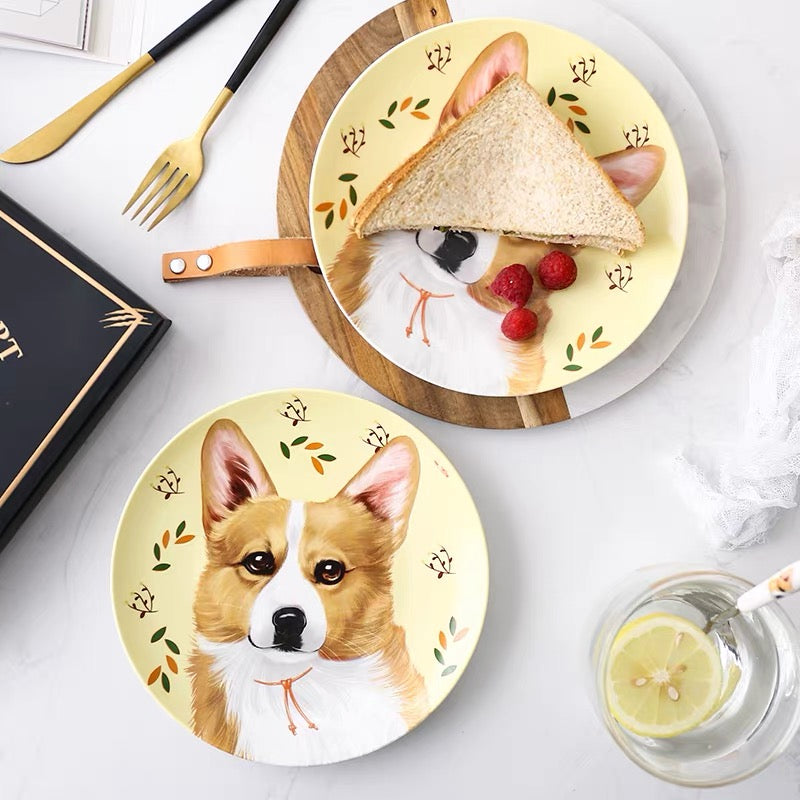 Corgi Custom Household Pet Ceramic Plate