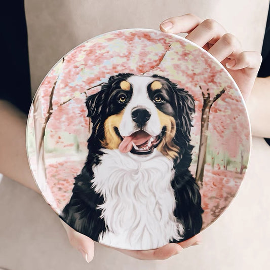 Bernese Mountain Dog Custom Household Pet Ceramic Plate