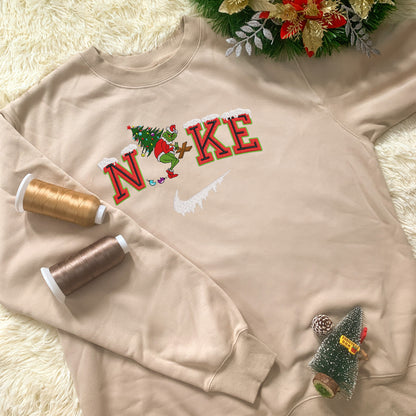 Personalized Embroidered Christmas The G-r-i-n-c-h Hoodie Sweatshirt T-Shirt