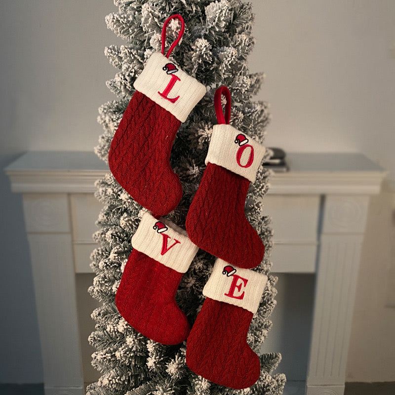 Personalized Embroidered Knitted Christmas Stocking