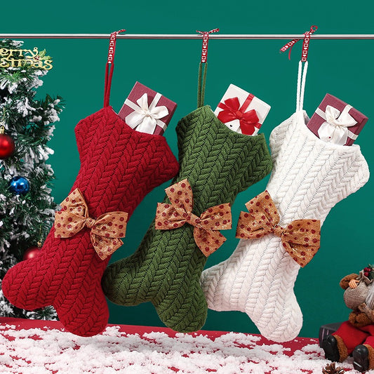 Bone Knitted Christmas Stocking