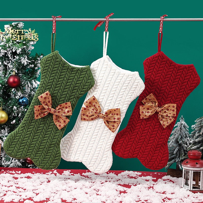 Bone Knitted Christmas Stocking