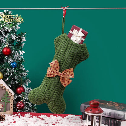 Bone Knitted Christmas Stocking