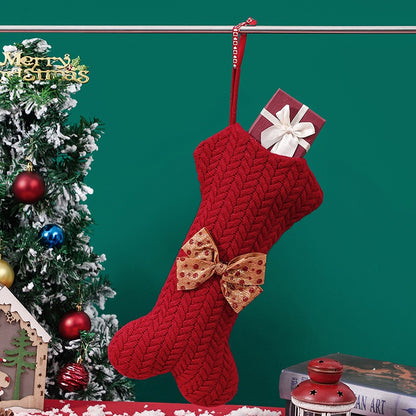 Bone Knitted Christmas Stocking