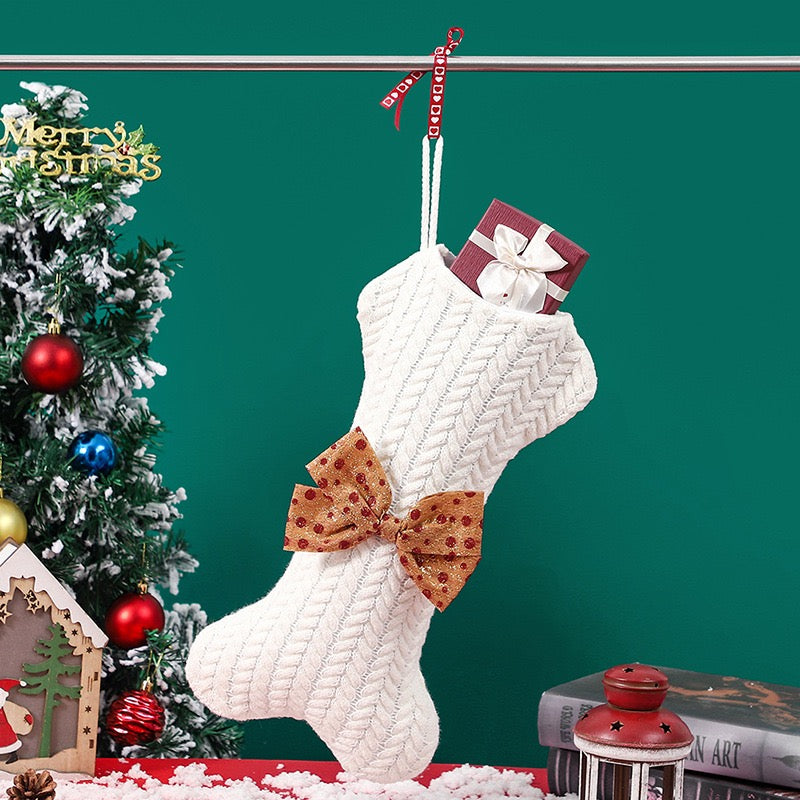 Bone Knitted Christmas Stocking