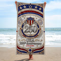Personalized Microfiber Beach Towel USA Flag Gift Custom Name Beach Towels GradoCreations