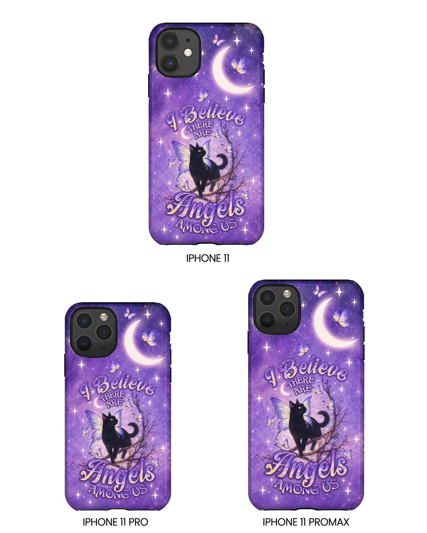 I BELIEVE THERE ARE ANGELS AMONG US BLACK CAT PHONE CASE  - TLNO2605262