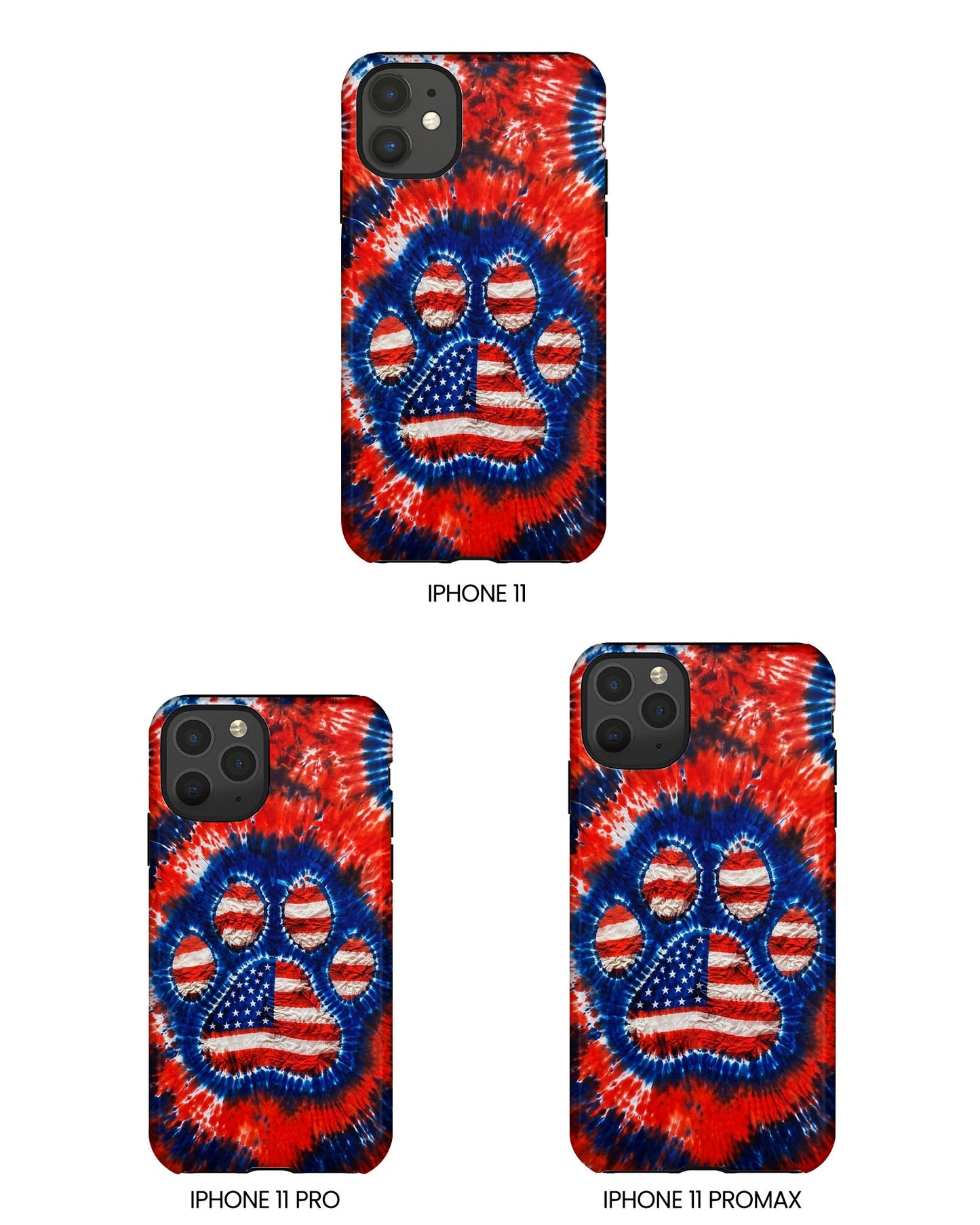 PAW PRINT RED WHITE & BLUE PHONE CASE  - TLHN0405264