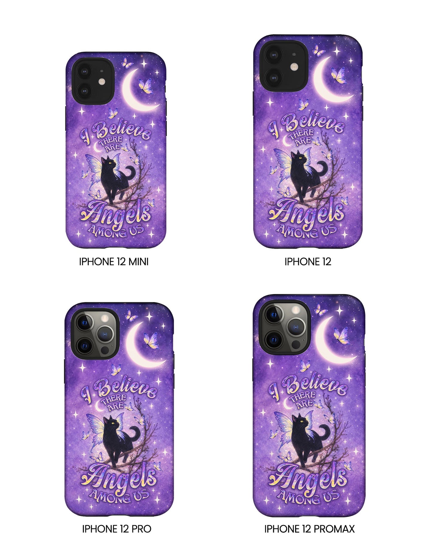 I BELIEVE THERE ARE ANGELS AMONG US BLACK CAT PHONE CASE  - TLNO2605262