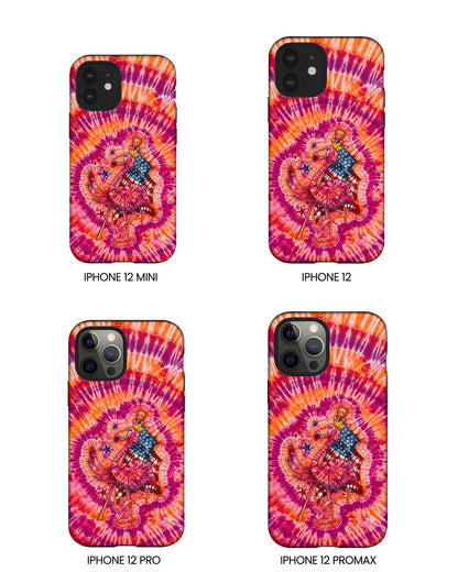 RED WHITE & BLUE FLAMINGO SWIRL PHONE CASE  - TLNO0405262
