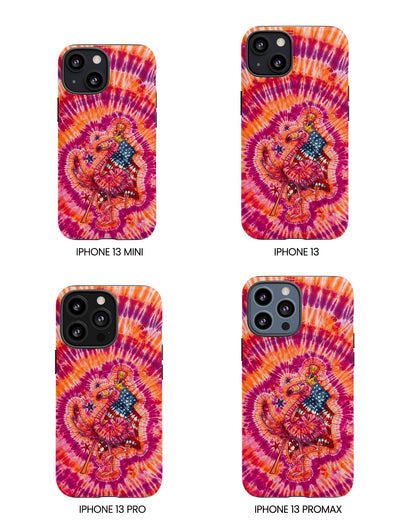 RED WHITE & BLUE FLAMINGO SWIRL PHONE CASE  - TLNO0405262