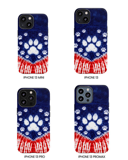 PAW PRINT RED WHITE & BLUE PHONE CASE - TLTW1604262