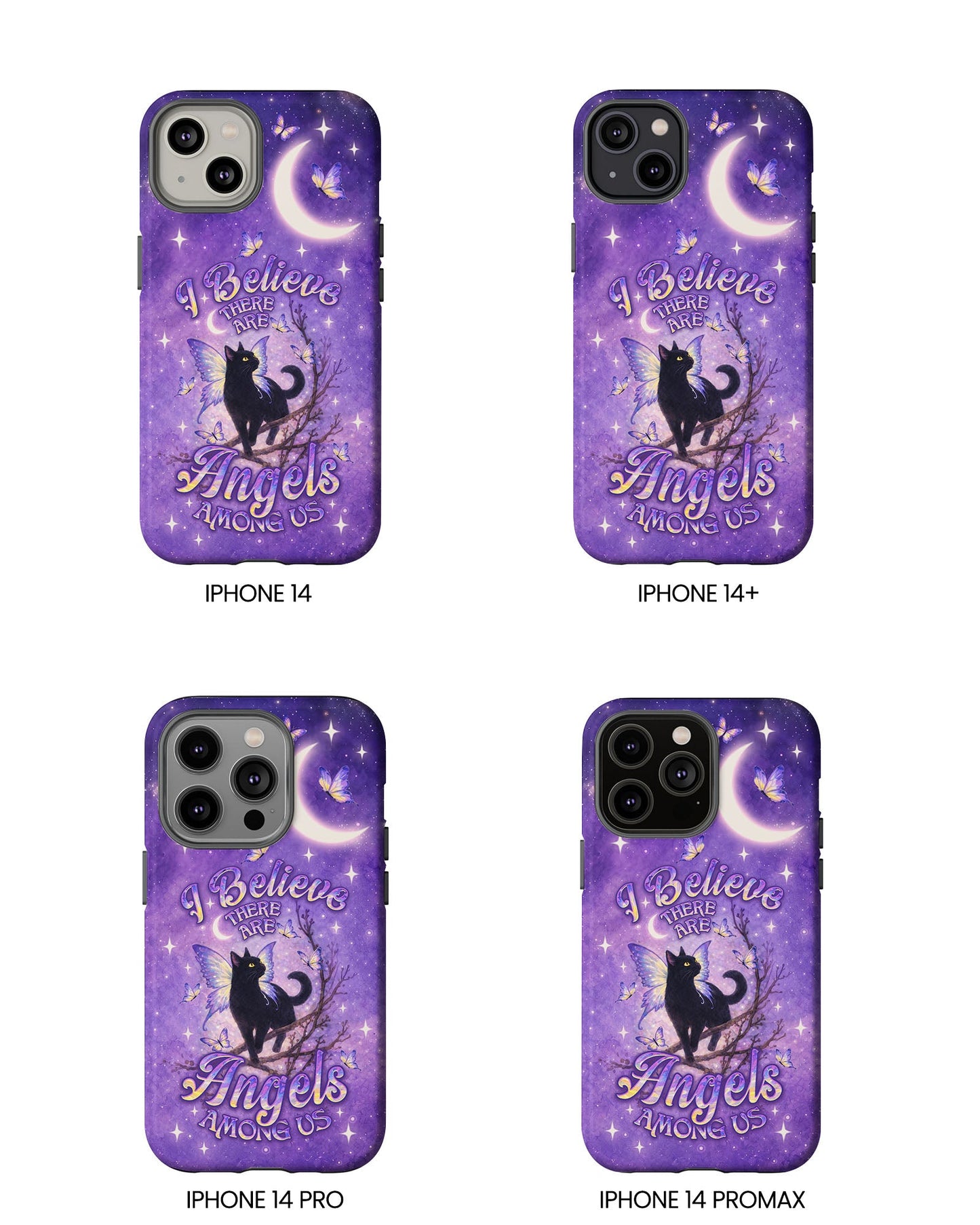 I BELIEVE THERE ARE ANGELS AMONG US BLACK CAT PHONE CASE  - TLNO2605262
