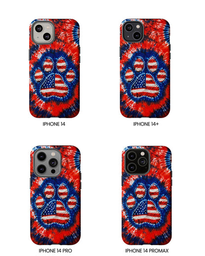 PAW PRINT RED WHITE & BLUE PHONE CASE  - TLHN0405264