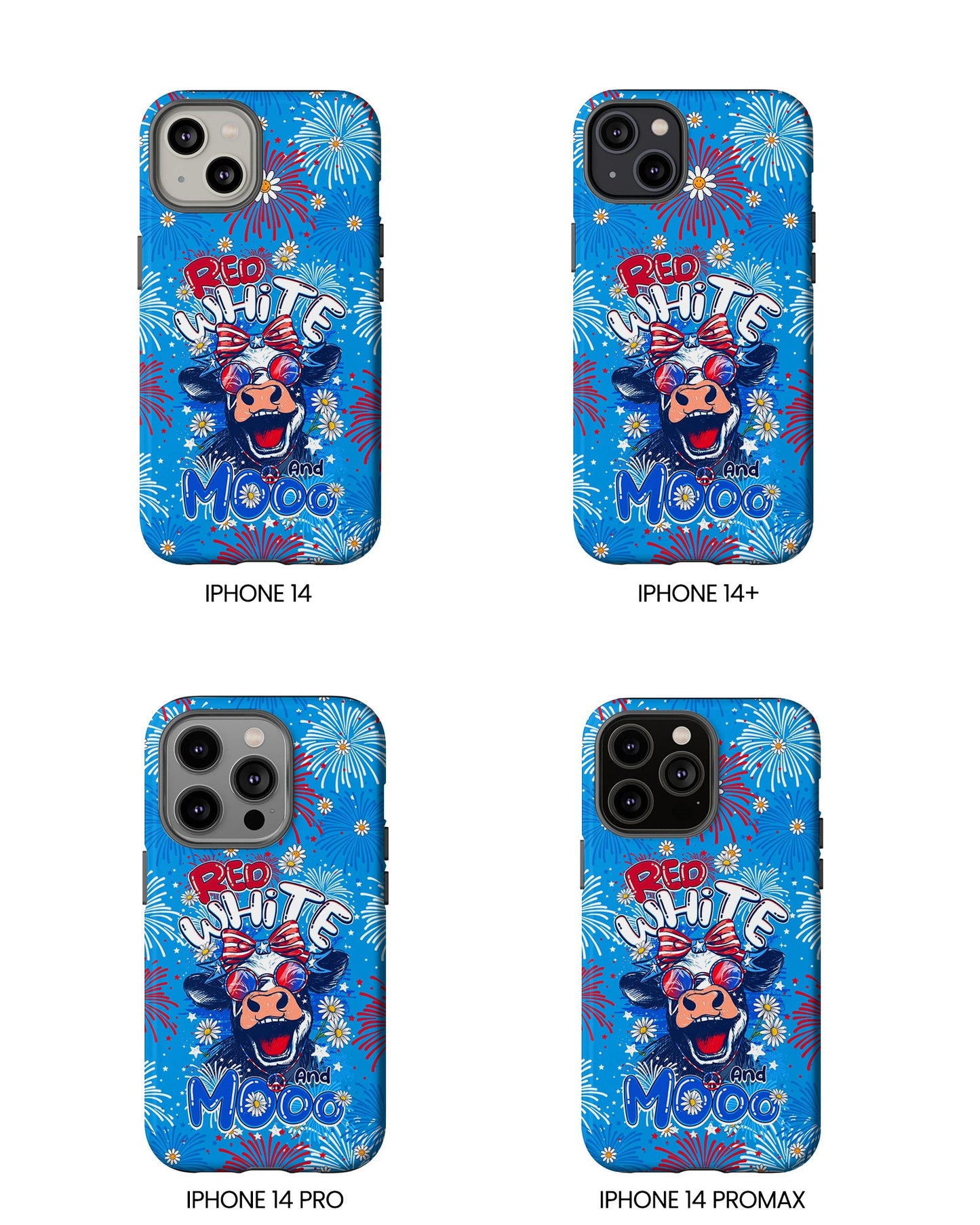 RED WHITE AND MOOO COW PHONE CASE - TY1306262