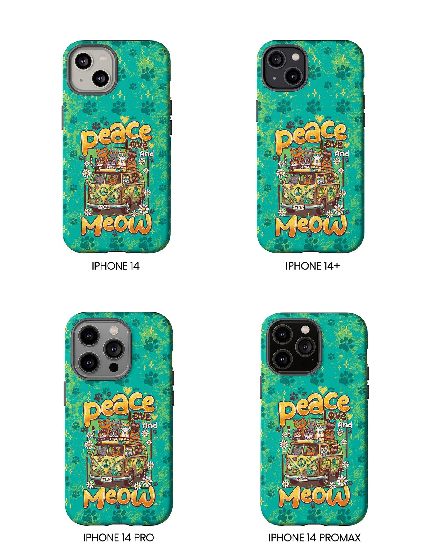 PEACE LOVE AND MEOW CATS PHONE CASE - TY0707263