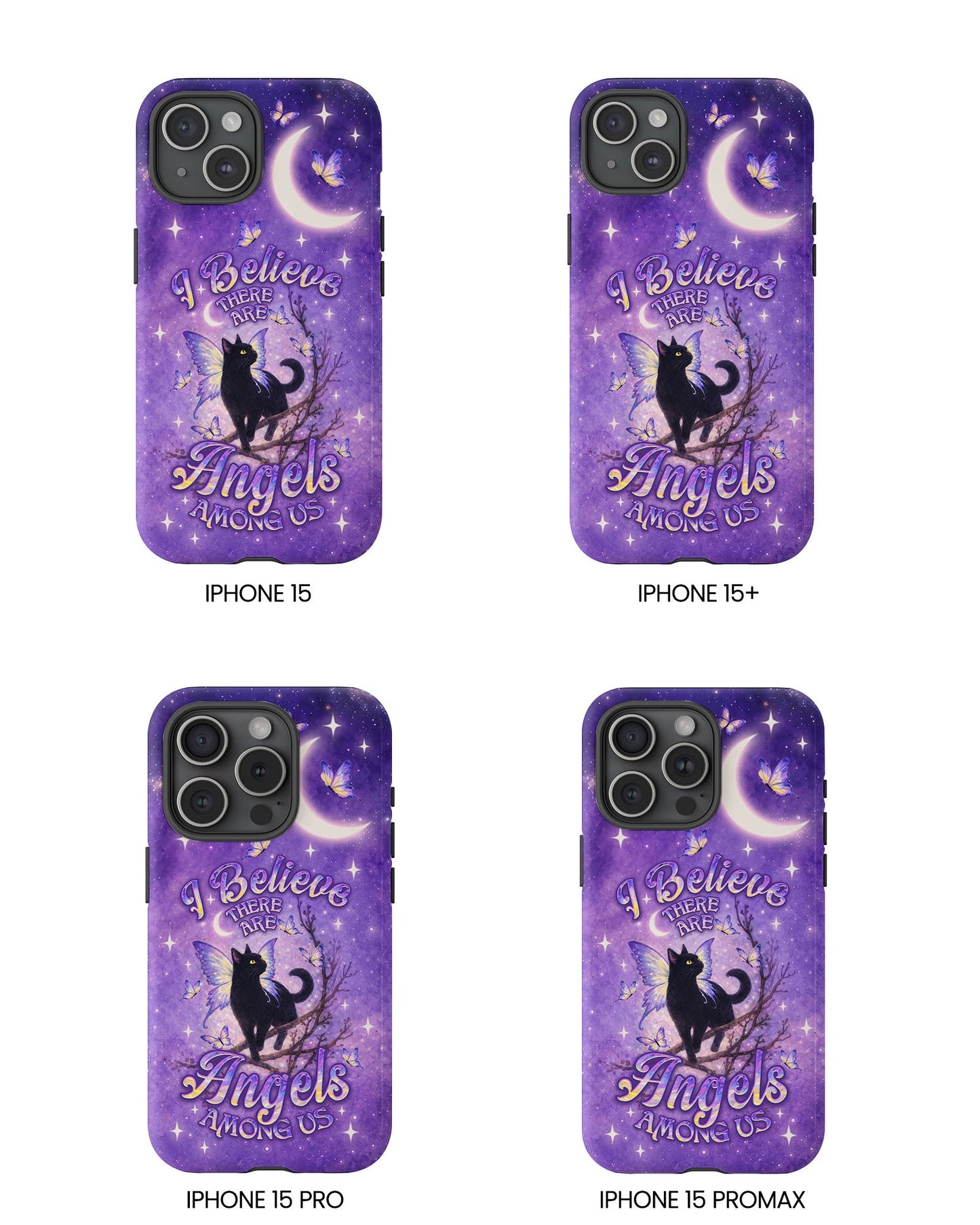 I BELIEVE THERE ARE ANGELS AMONG US BLACK CAT PHONE CASE  - TLNO2605262