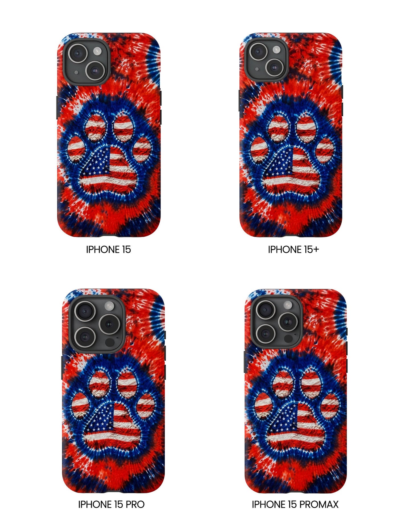PAW PRINT RED WHITE & BLUE PHONE CASE  - TLHN0405264