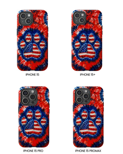 PAW PRINT RED WHITE & BLUE PHONE CASE  - TLHN0405264