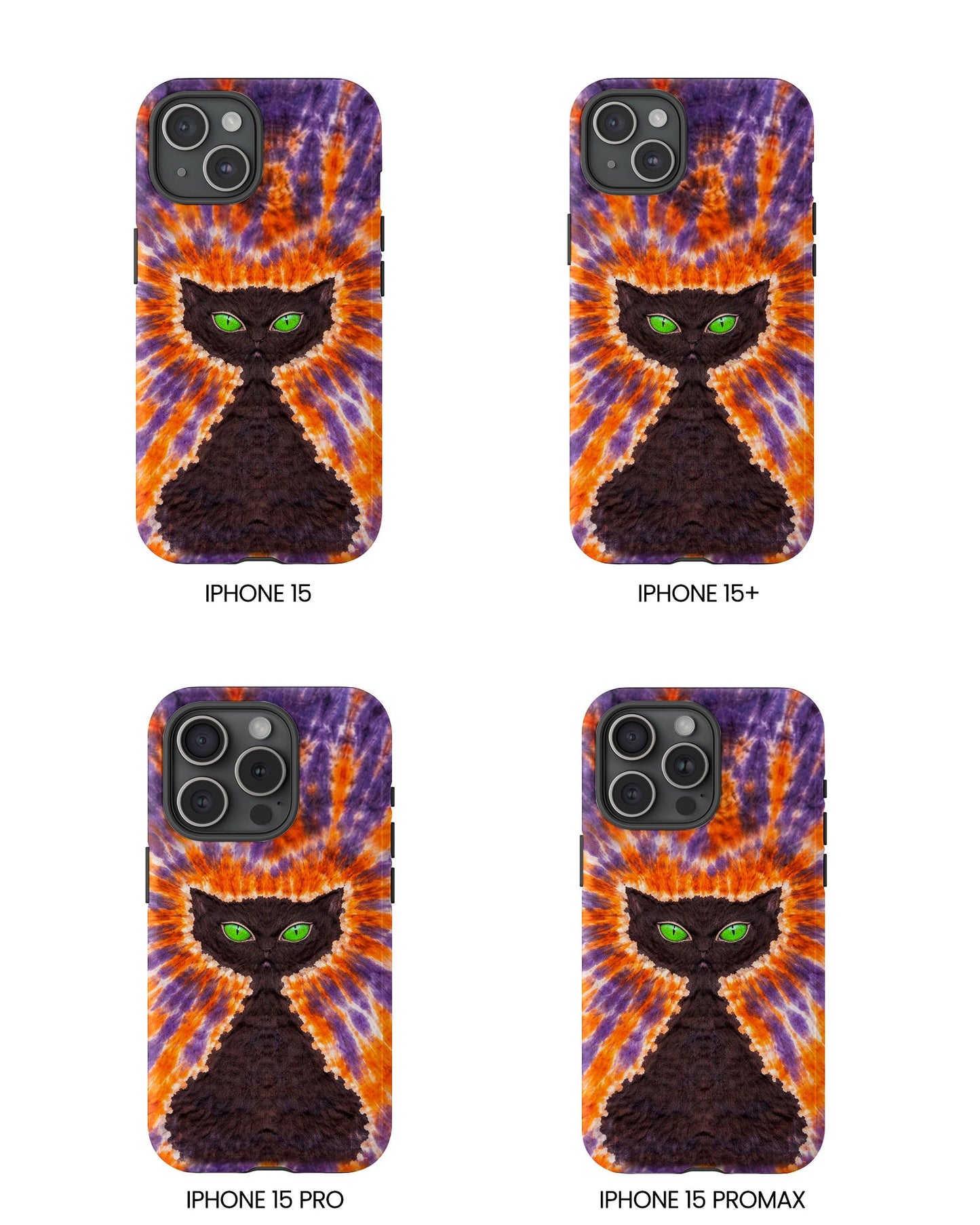 BLACK CAT PURPLE & ORANGE SWIRL  PHONE CASE  - TLHN2404264