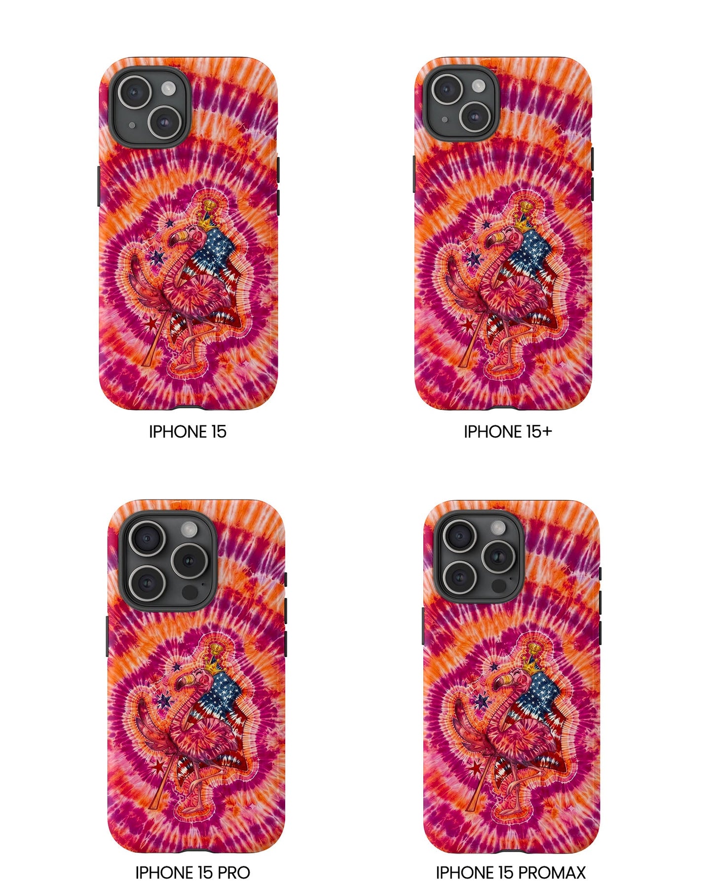 RED WHITE & BLUE FLAMINGO SWIRL PHONE CASE  - TLNO0405262