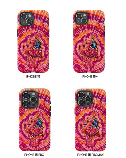 RED WHITE & BLUE FLAMINGO SWIRL PHONE CASE  - TLNO0405262