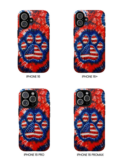 PAW PRINT RED WHITE & BLUE PHONE CASE  - TLHN0405264