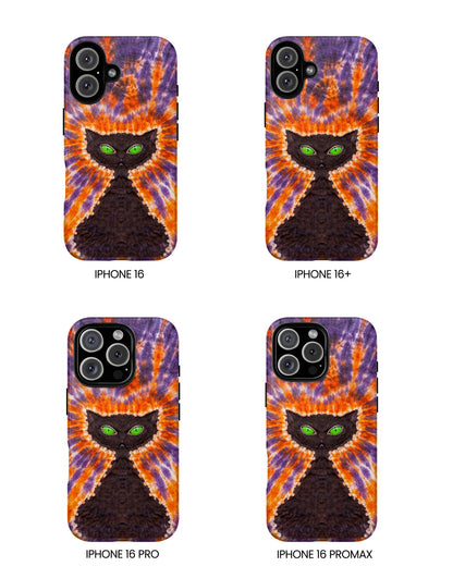 BLACK CAT PURPLE & ORANGE SWIRL  PHONE CASE  - TLHN2404264