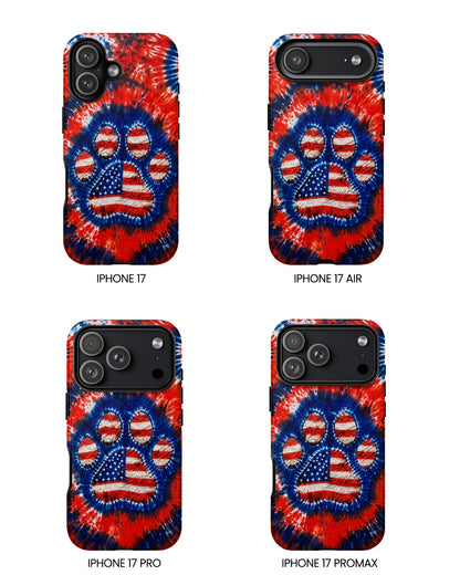 PAW PRINT RED WHITE & BLUE PHONE CASE  - TLHN0405264