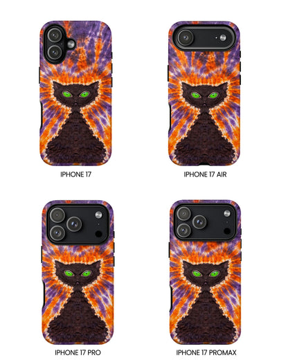 BLACK CAT PURPLE & ORANGE SWIRL  PHONE CASE  - TLHN2404264