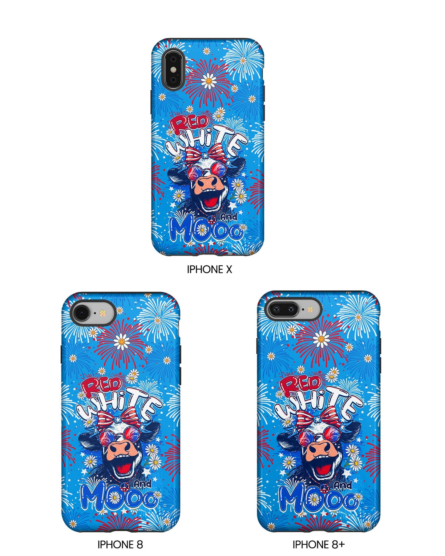 RED WHITE AND MOOO COW PHONE CASE - TY1306262