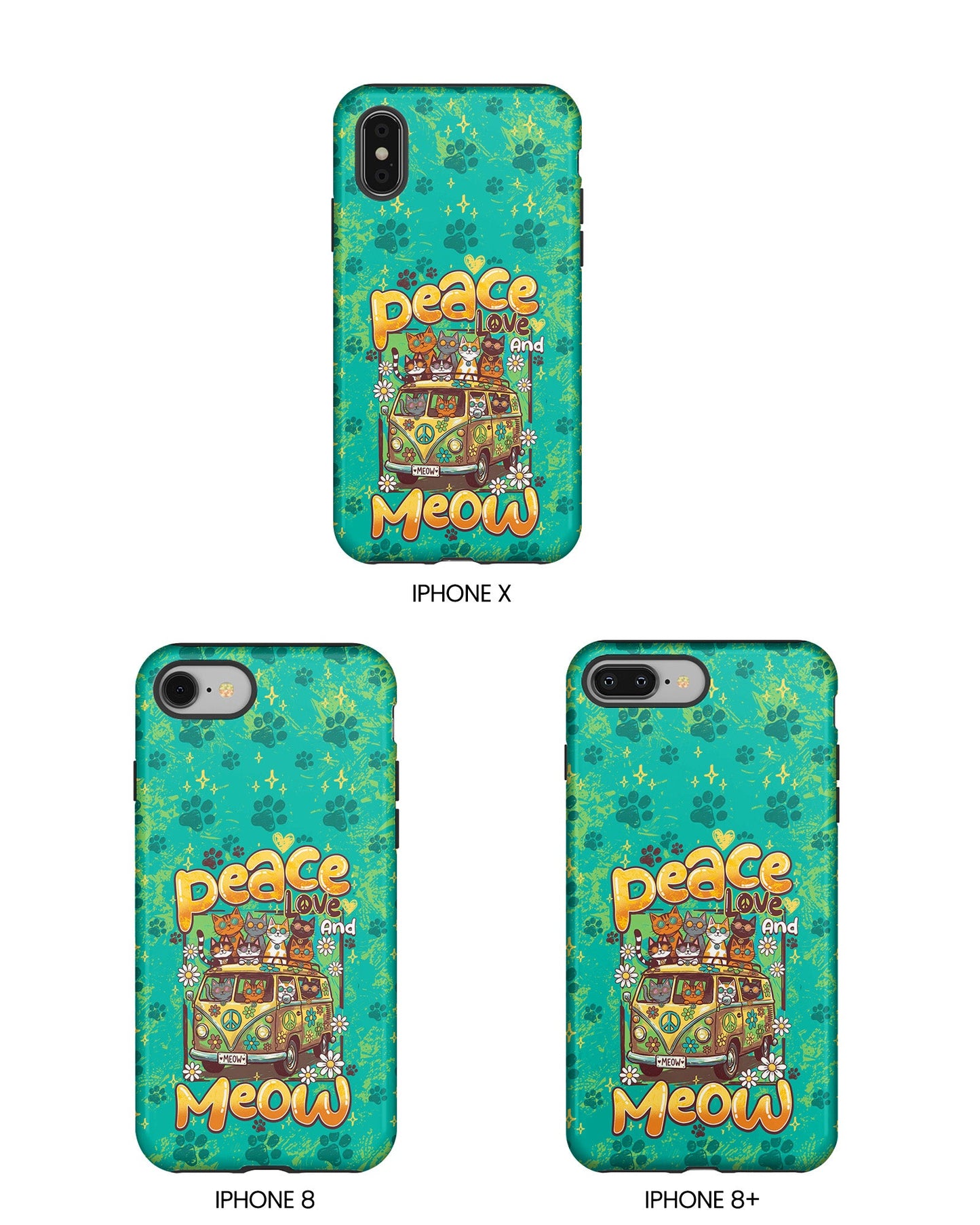 PEACE LOVE AND MEOW CATS PHONE CASE - TY0707263