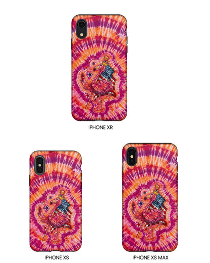 RED WHITE & BLUE FLAMINGO SWIRL PHONE CASE  - TLNO0405262