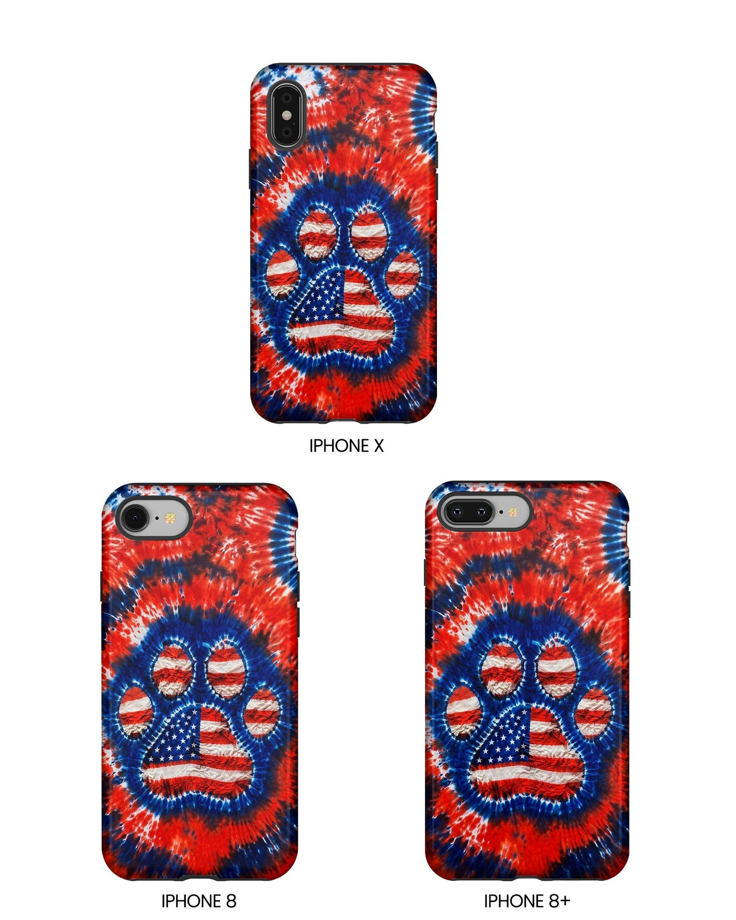 PAW PRINT RED WHITE & BLUE PHONE CASE  - TLHN0405264