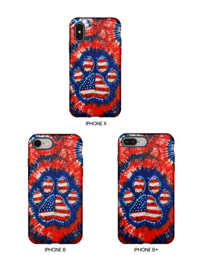 PAW PRINT RED WHITE & BLUE PHONE CASE  - TLHN0405264
