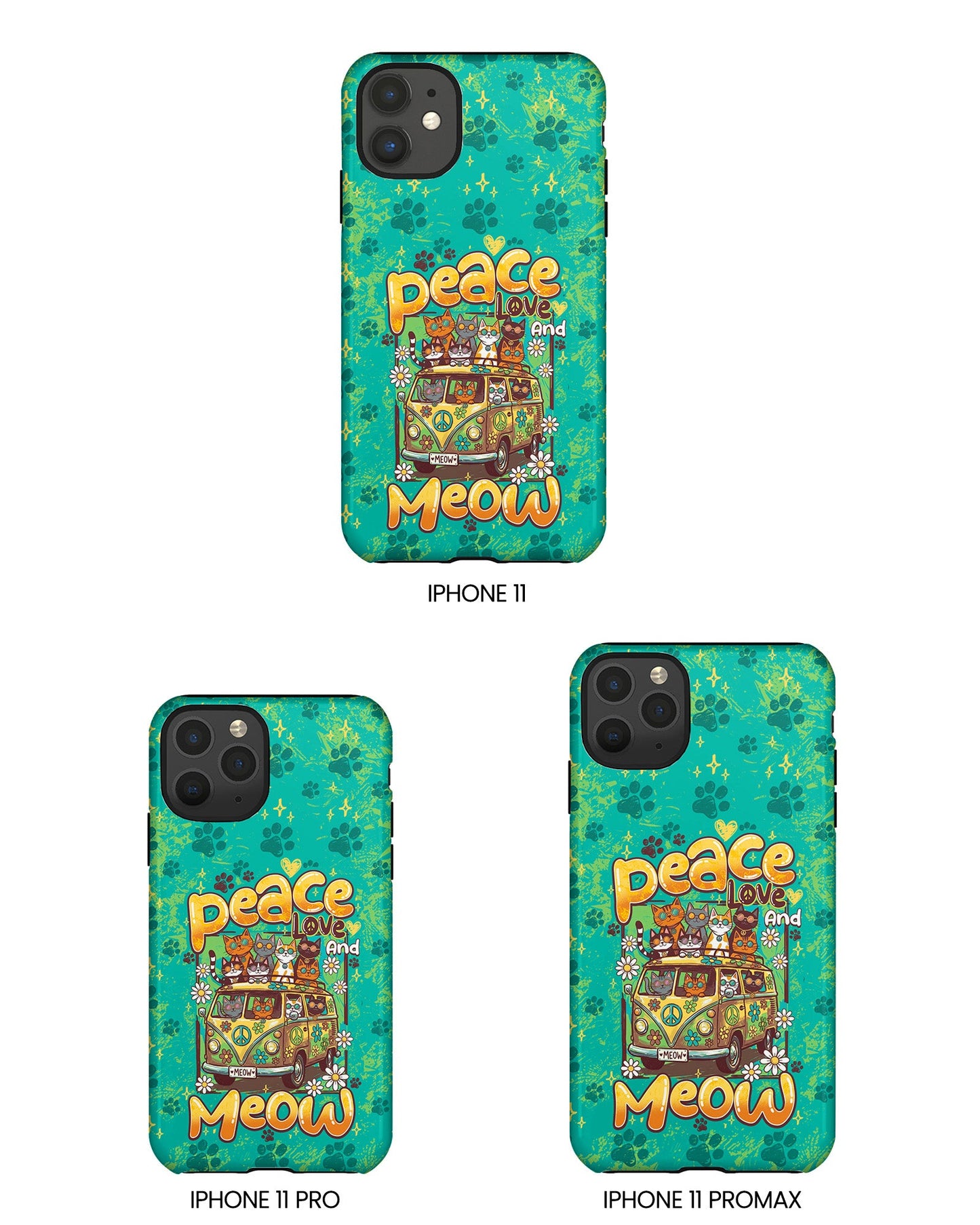 PEACE LOVE AND MEOW CATS PHONE CASE - TY0707263