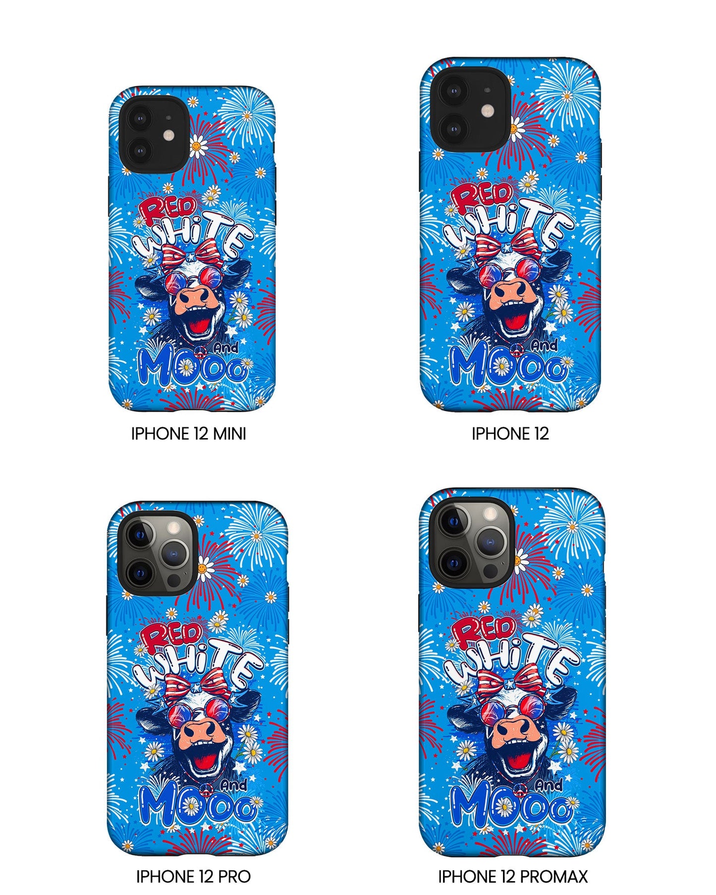 RED WHITE AND MOOO COW PHONE CASE - TY1306262