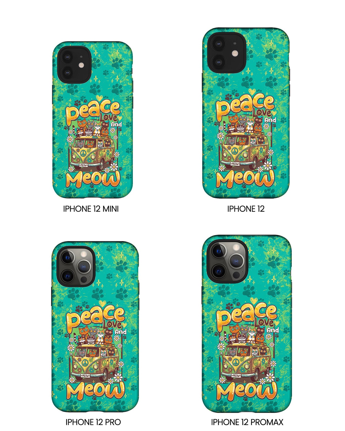 PEACE LOVE AND MEOW CATS PHONE CASE - TY0707263