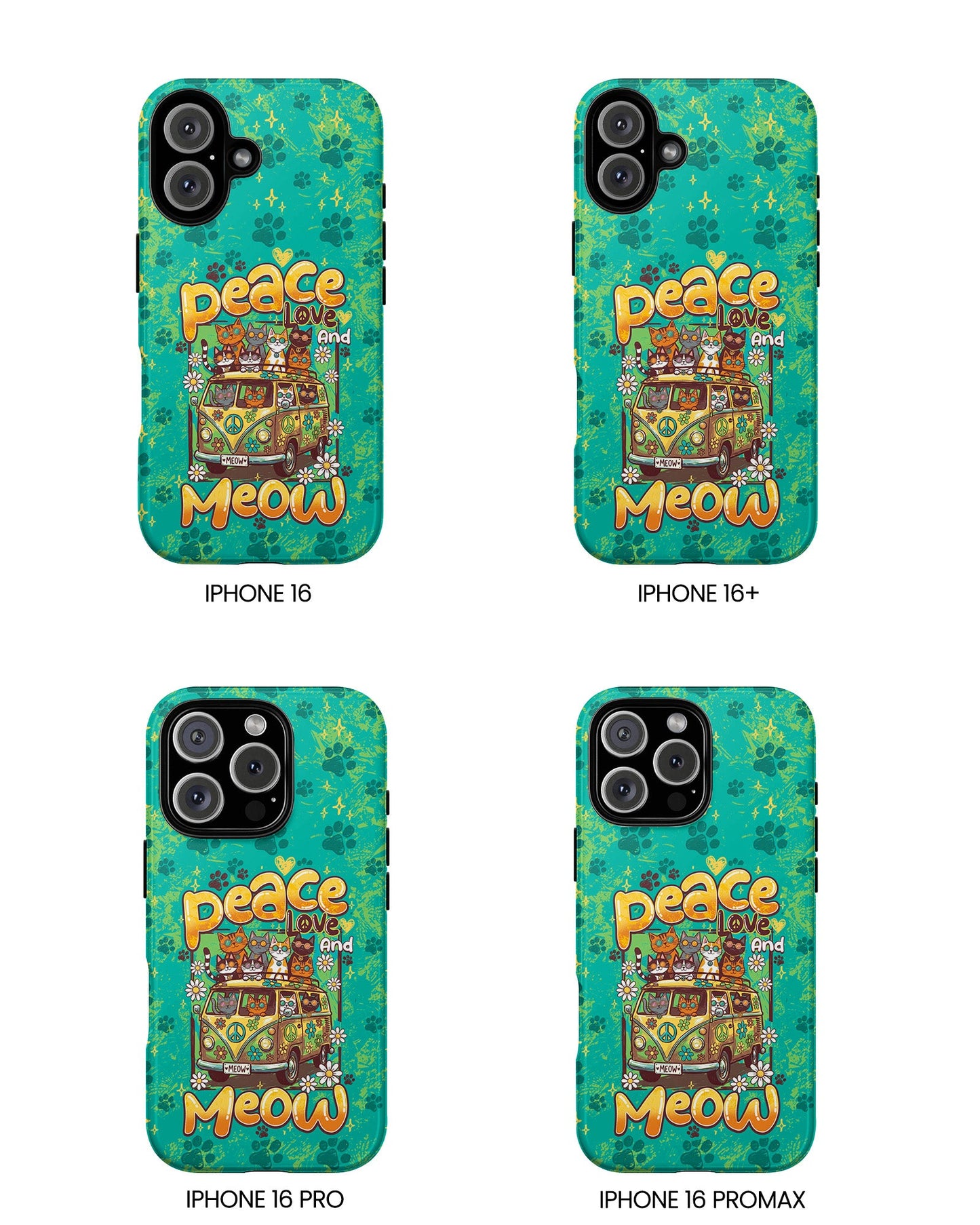 PEACE LOVE AND MEOW CATS PHONE CASE - TY0707263