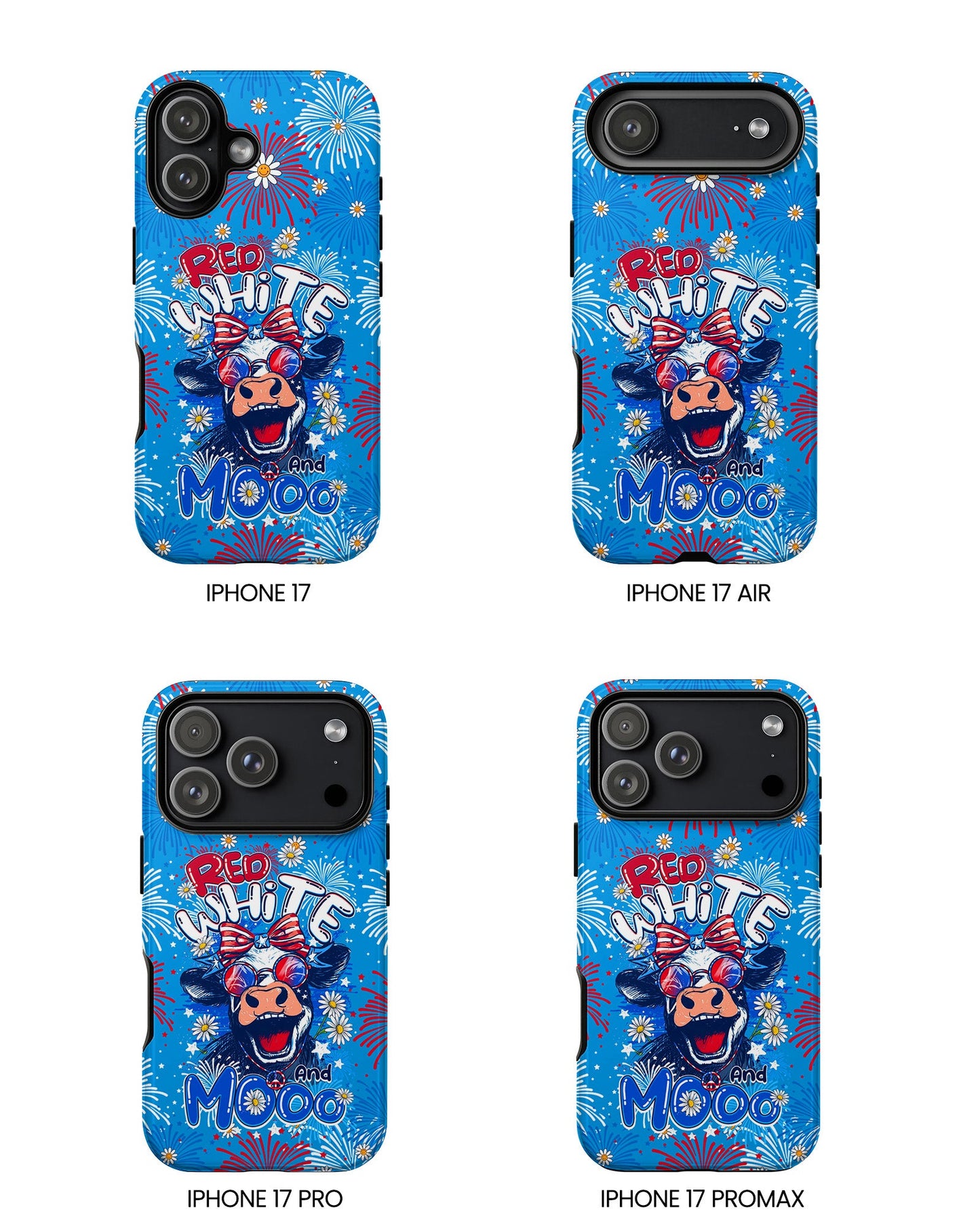 RED WHITE AND MOOO COW PHONE CASE - TY1306262