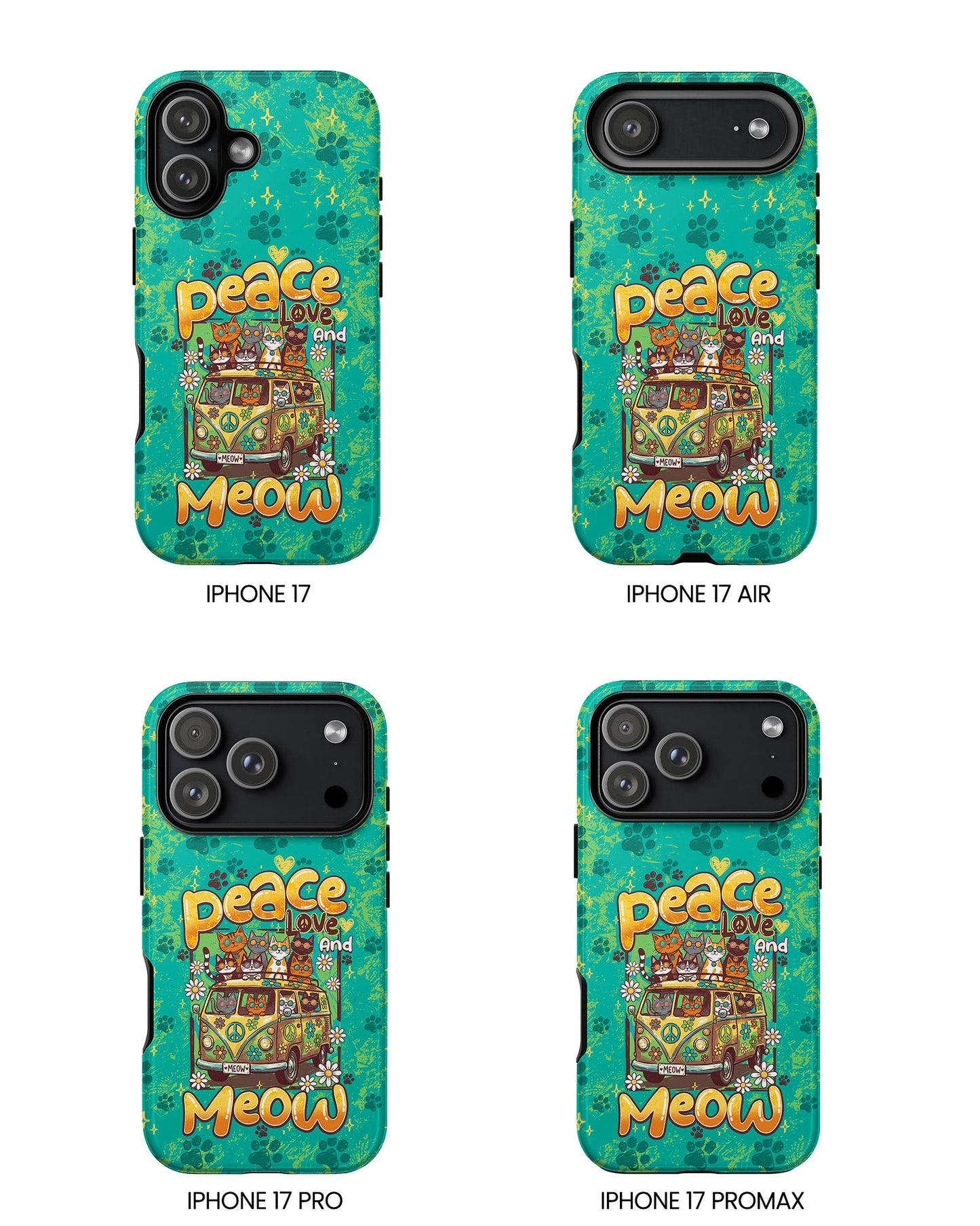 PEACE LOVE AND MEOW CATS PHONE CASE - TY0707263