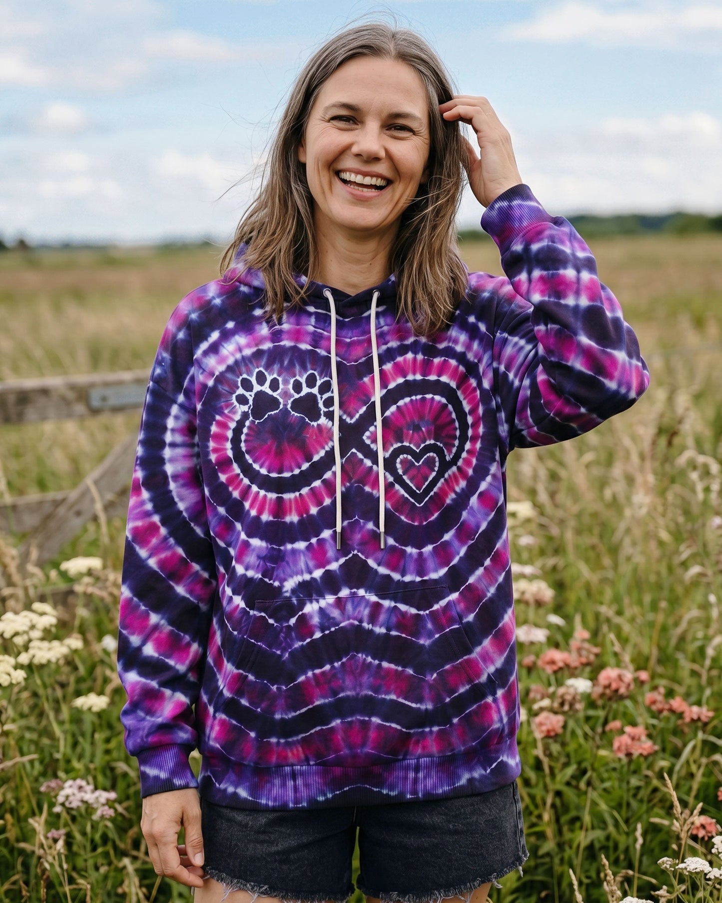 INFINITY HEART PAW PRINT SWIRL ALL OVER PRINT  - TLNO1506262