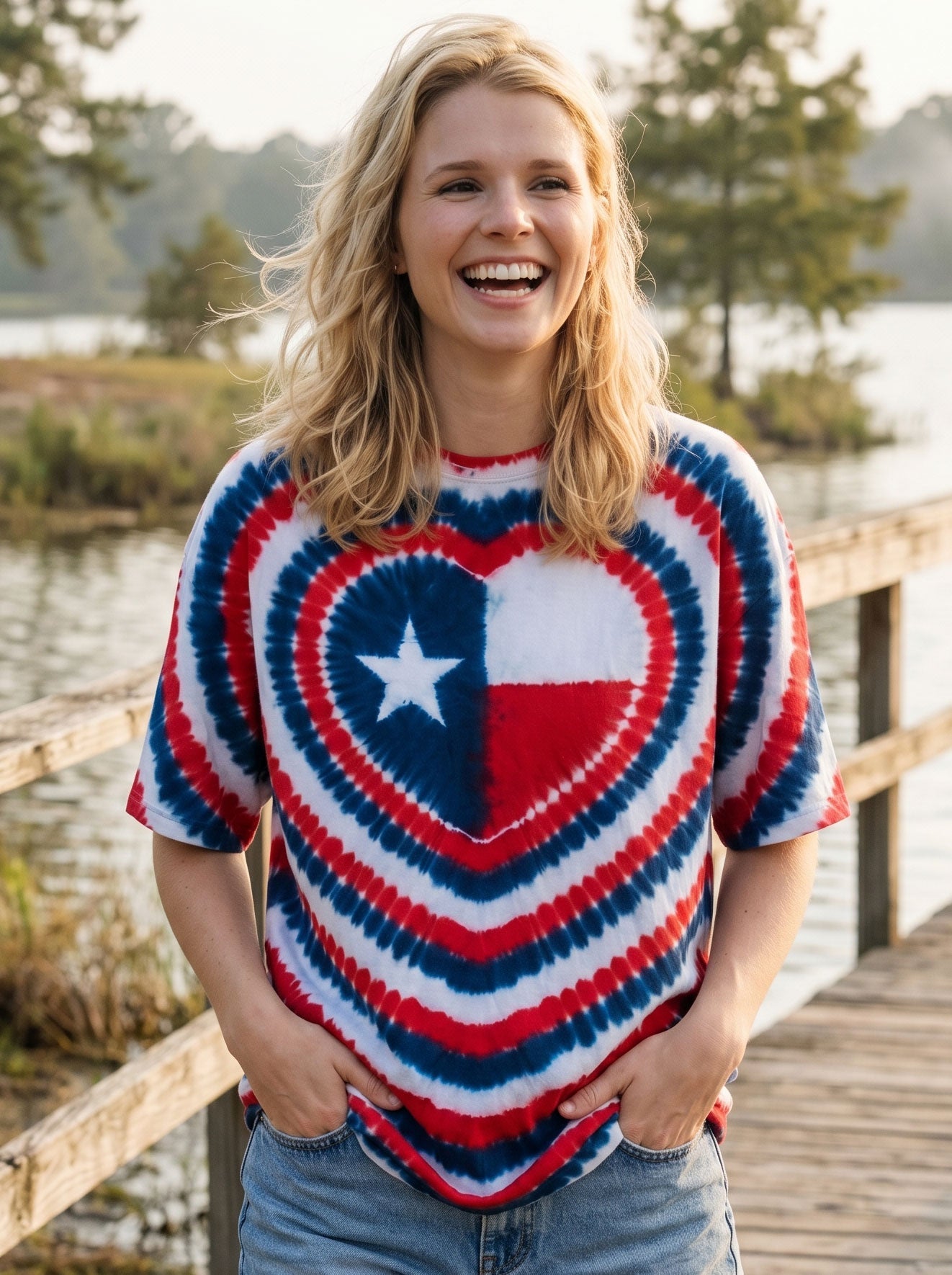 HEART TEXAS STATE RED WHITE & BLUE SWIRL ALL OVER PRINT - TLNO1206262