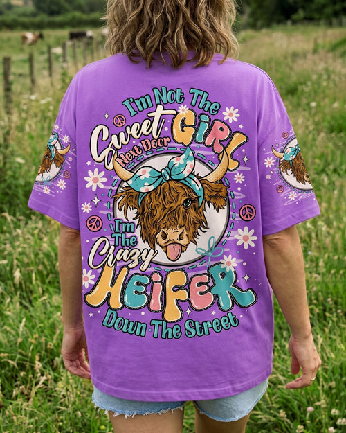 CRAZY HEIFER DOWN THE STREET COW ALL OVER PRINT - TLNO1506261