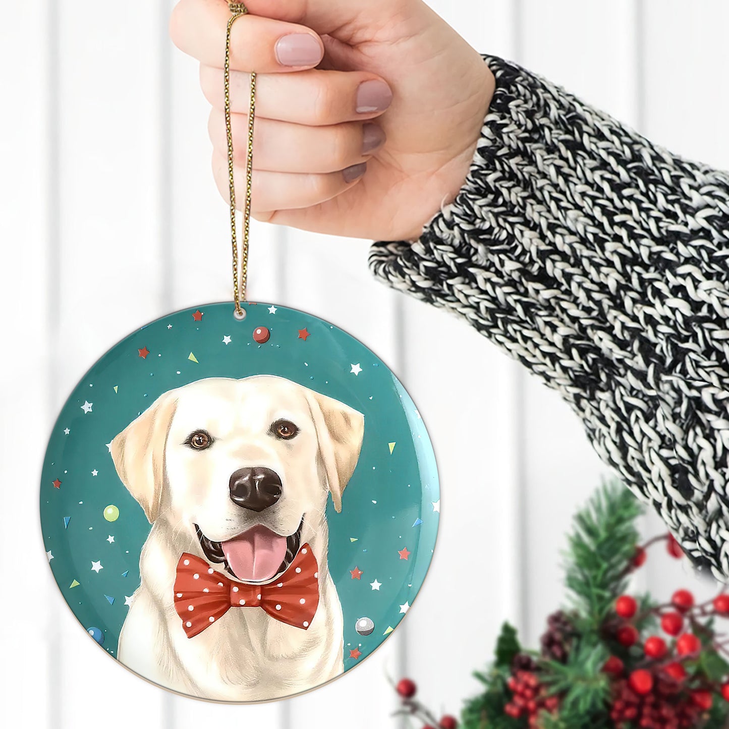 Labrador Retriever Custom Pet Dog Cat Ceramic Ornament