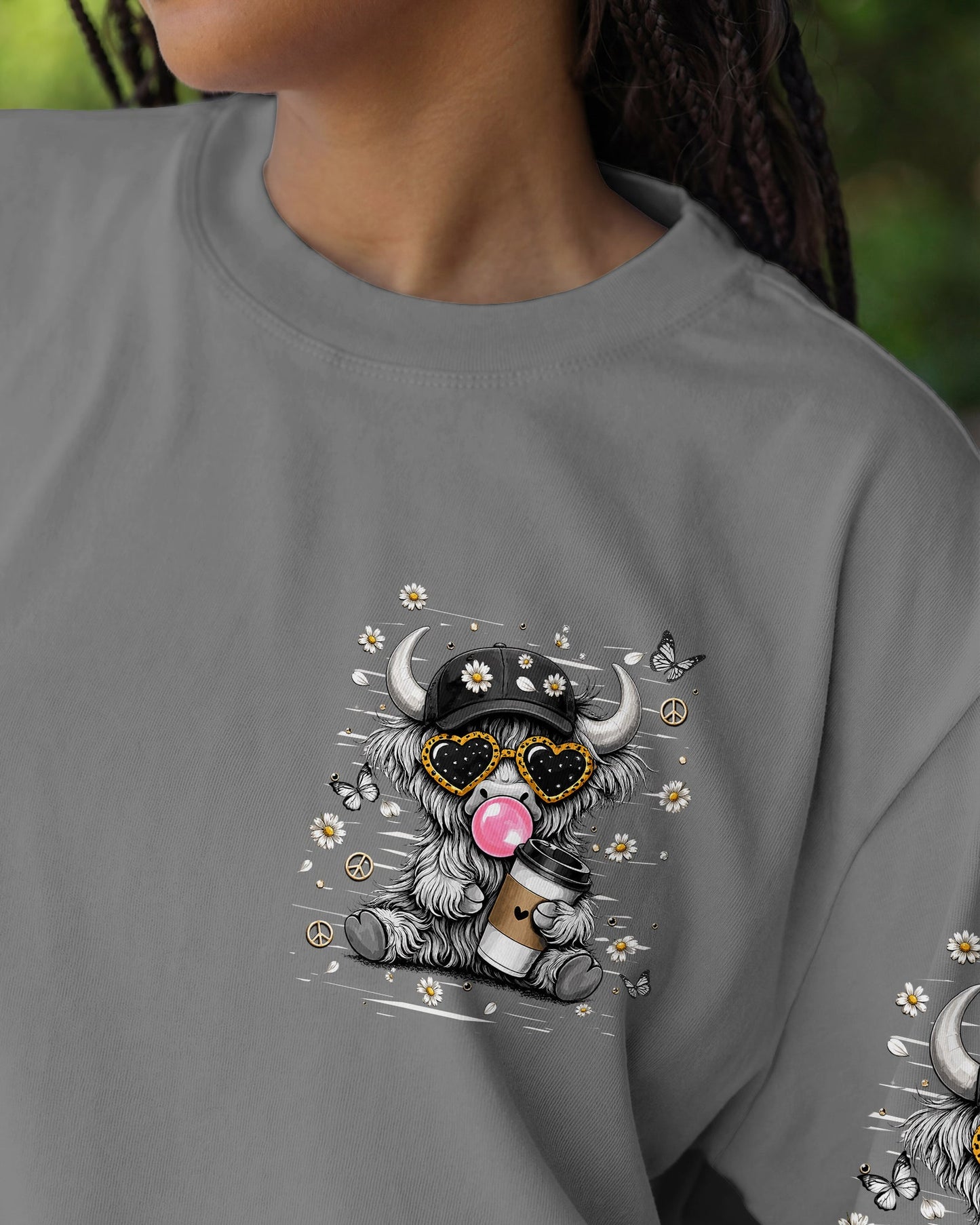LITTLE BIT A HOT MESS COW ALL OVER PRINT  - TLHN1706264