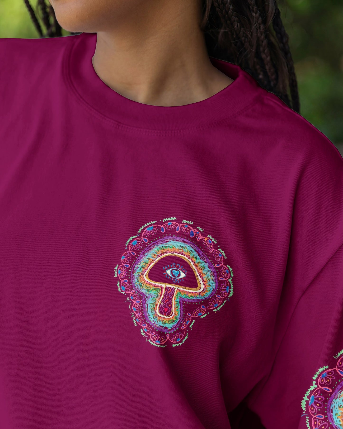 EAT MUSHROOMS SEE THE UNIVERSE COSMIC ALL OVER PRINT – KM1504261